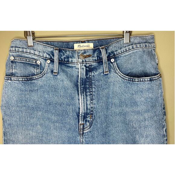 Madewell The Perfect Vintage Straight Jean Knee Rip Edition Size 31 - Picture 3 of 9